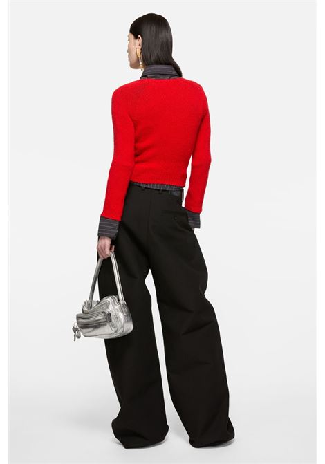 maglione girocollo cropped donna rosso ACNE STUDIOS | A60597AZT